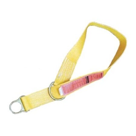 Msa Safety Anchorage Connector Strap, Yellow Nylon, Double D-Ring, 5' 10023490